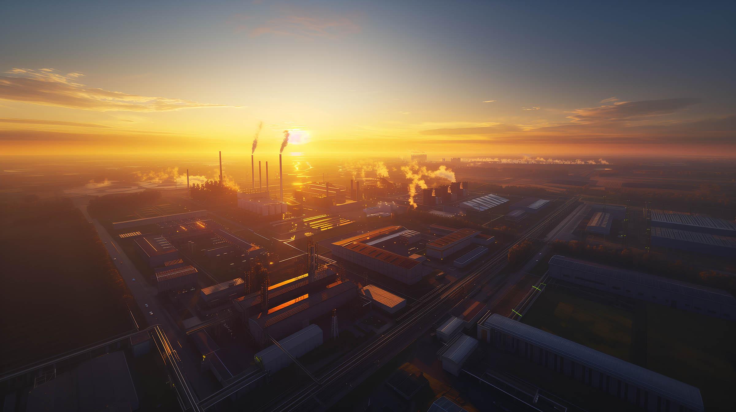 Planta Industrial Atardecer